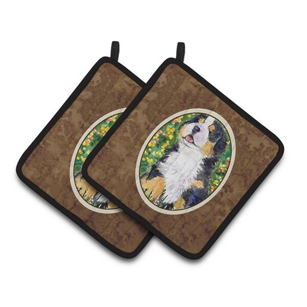 Carolines Treasures Bernese Mountain Dog Pair of Pot Holders, 7.5 x 3 x 7.5 in. - SS8955PTHD