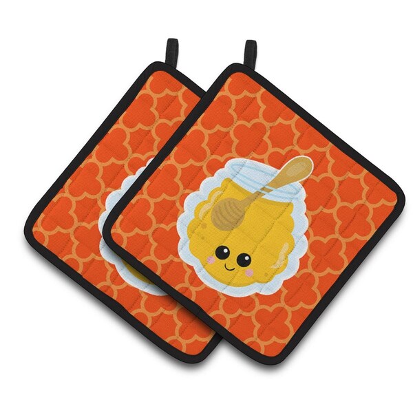 Carolines Treasures Honey Jar Face Pair of Pot Holders - BB7054PTHD