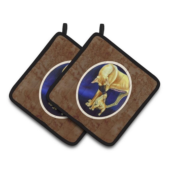 Carolines Treasures Great Dane and Puppy Pair of Pot Holders, 7.5 x 3 x 7.5 in. - 7208PTHD