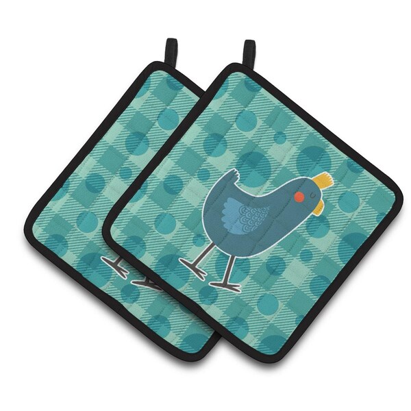 Carolines Treasures Polkadot Chicken Pair of Pot Holders - BB6786PTHD
