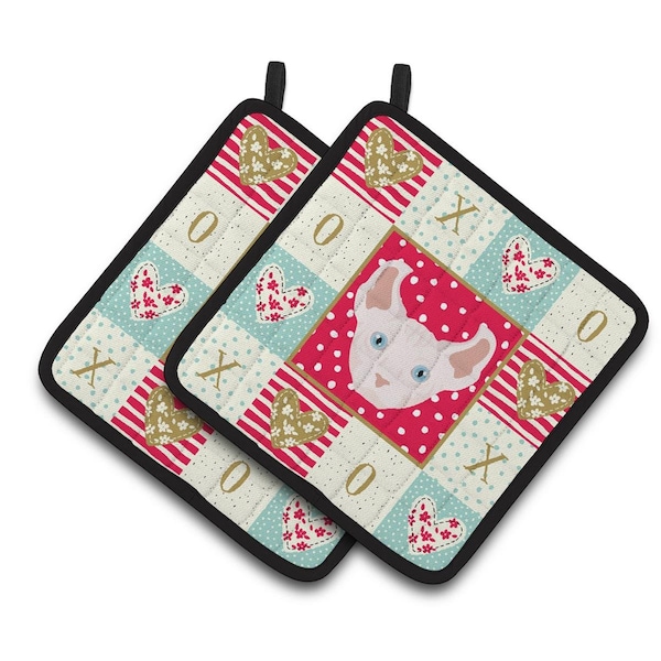 Carolines Treasures 7.5 x 7.5 in. Dwelf Cat Love Pair of Pot Holders - CK5113PTHD
