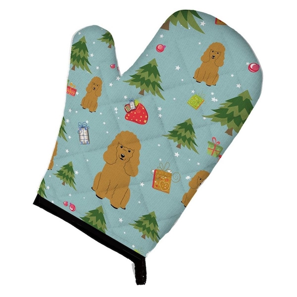 Carolines Treasures Christmas Poodle Tan Oven Mitt - BB4729OVMT
