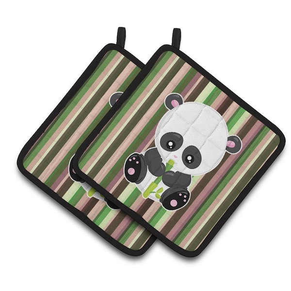 Carolines Treasures Bamboo Flute Panda Pair of Pot Holders - BB6803PTHD