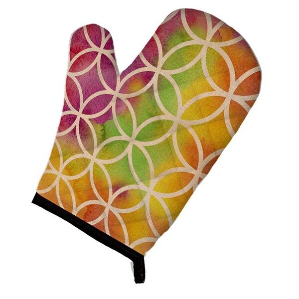 Carolines Treasures Carolines Treasures BB7515OVMT Watercolor Rainbow Geometric Circles Oven Mitt - BB7515OVMT