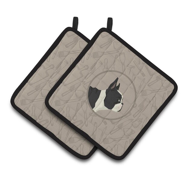 Carolines Treasures French Bulldog In the Kitchen Pair of Pot Holders - CK2186PTHD