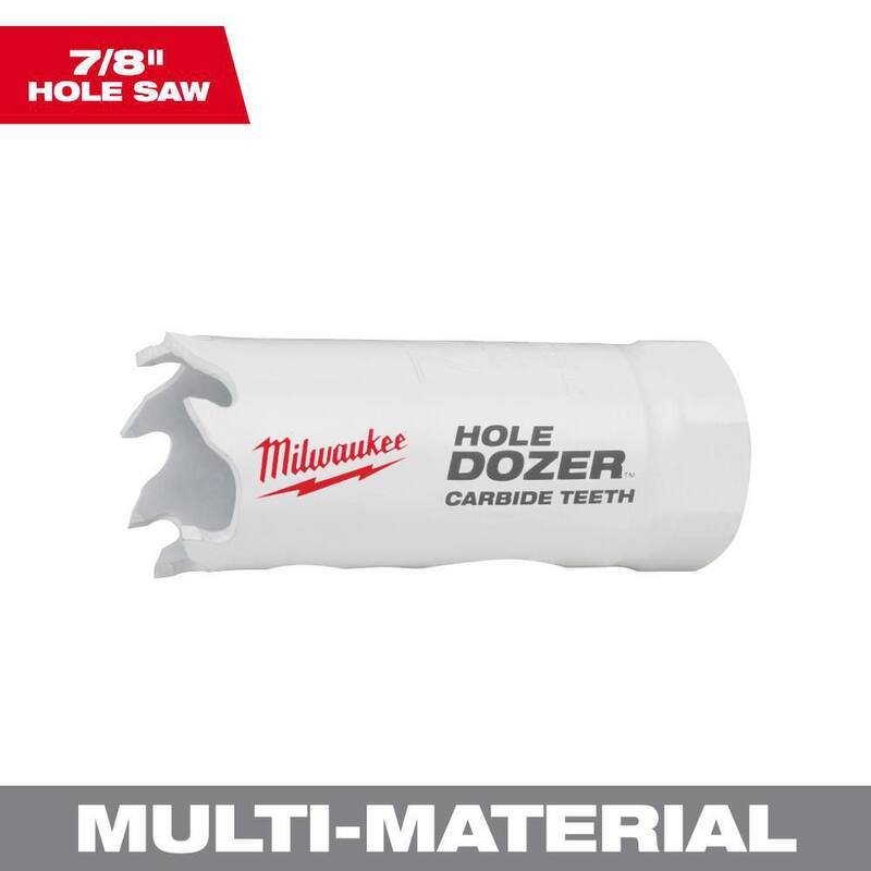 Broca de agujero con sierra de hoyuelos de carburo de 7/8 de pulgada de Milwaukee - 49-56-0704