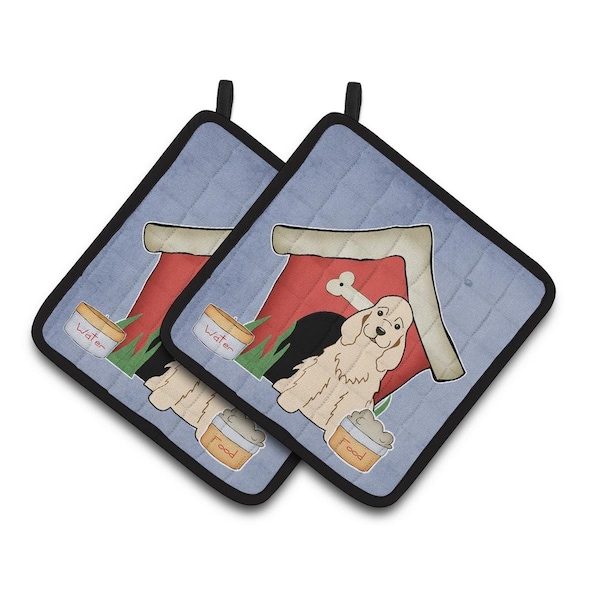 Carolines Treasures Dog House Collection Cocker Spaniel Buff Pair of Pot Holders - BB2848PTHD