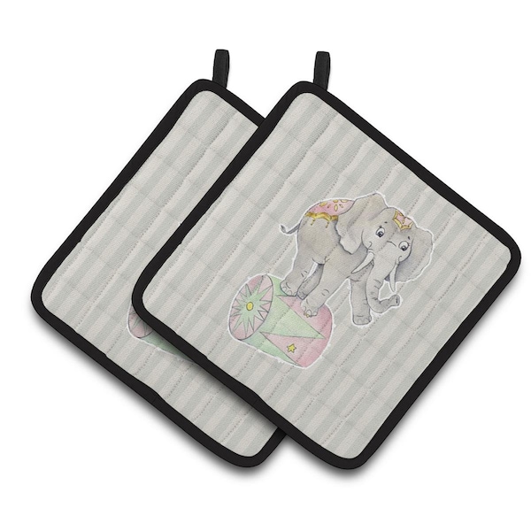 Carolines Treasures Circus Elephant Pair of Pot Holders - BB6859PTHD