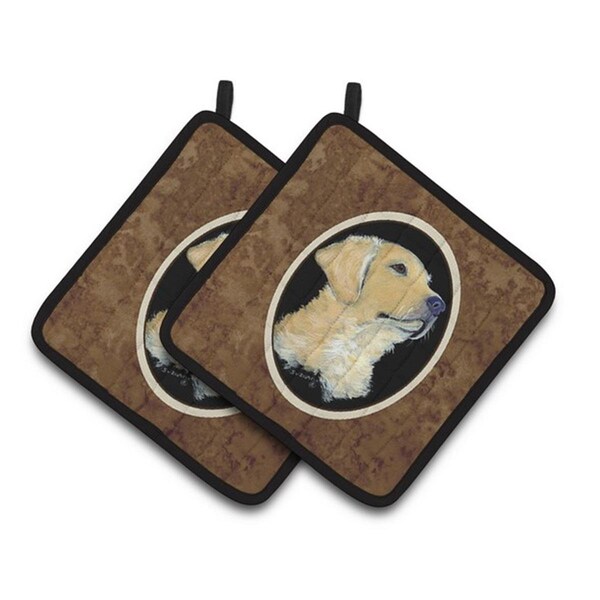 Carolines Treasures Golden Retriever Pair of Pot Holders, 7.5 x 3 x 7.5 in. - SS8960PTHD