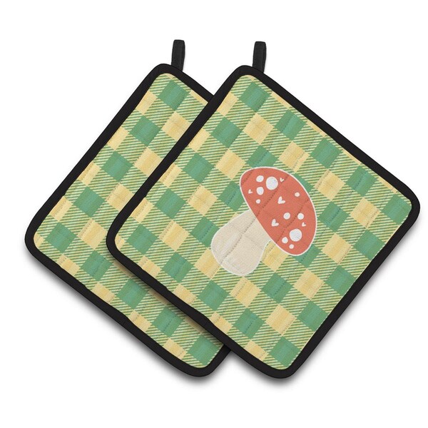 Carolines Treasures Mushroom Pair of Pot Holders - BB6938PTHD
