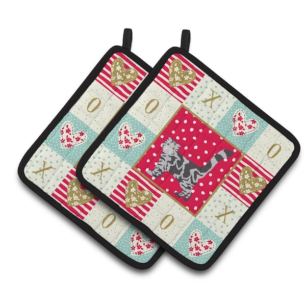 Carolines Treasures 7.5 x 7.5 in. Foldex Exotic Fold No.1 Cat Love Pair of Pot Holders - CK5618PTHD
