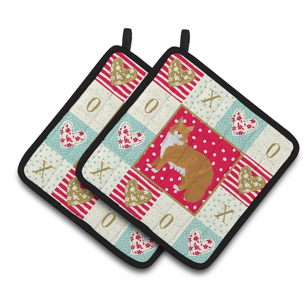 Carolines Treasures 7.5 x 7.5 in. Maine Coon No.1 Cat Love Pair of Pot Holders - CK5642PTHD