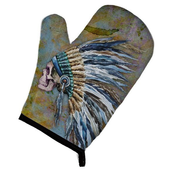 Carolines Treasures Day of the Dead Indian Chief Skull Oven Mitt - BB5128OVMT
