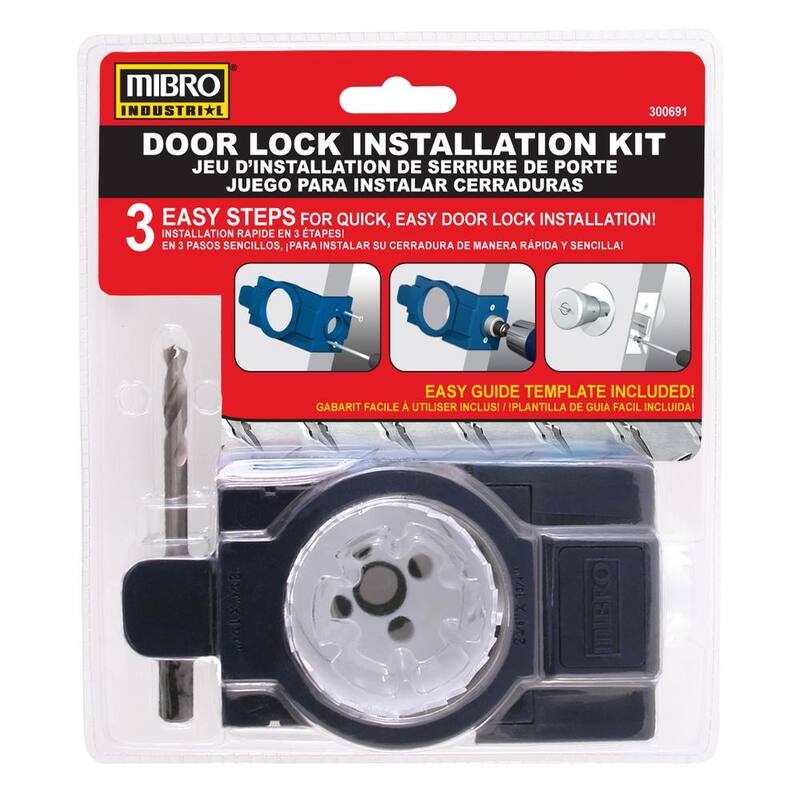 Kit de instalación de cerradura de puerta y cerrojo para puertas de madera y metal, de metal bi-metálico MIBRO - 300691