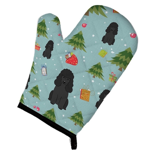 Carolines Treasures Christmas Poodle Black Oven Mitt - BB4731OVMT