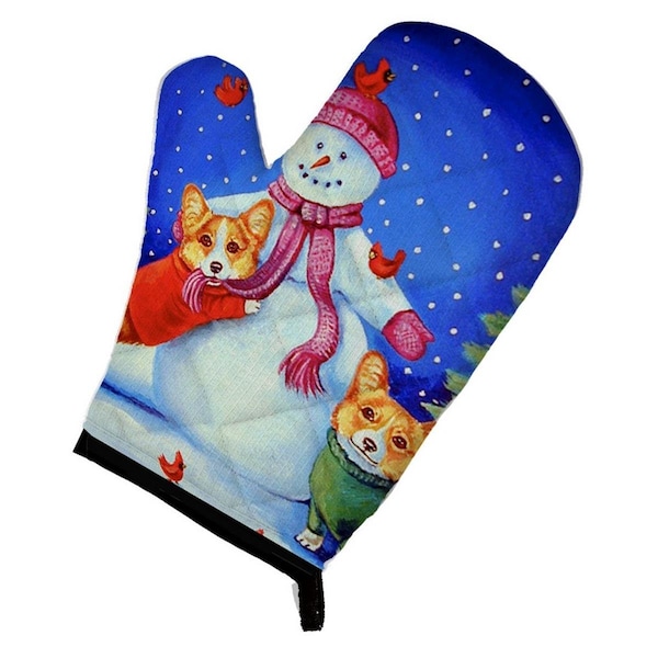 Carolines Treasures Snowman with Corgi Oven Mitt - 7048OVMT
