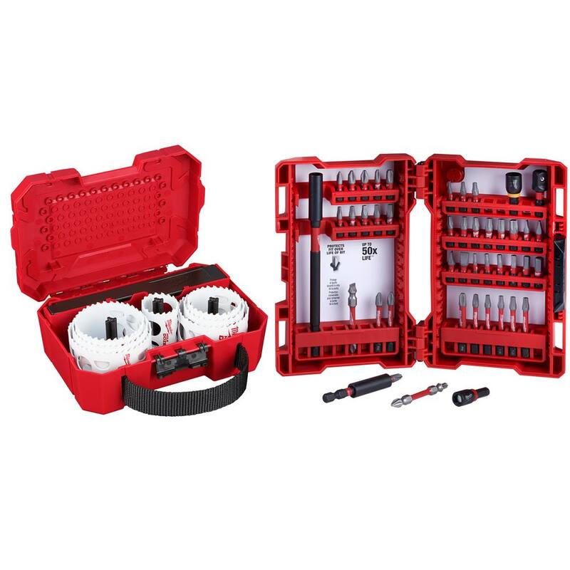 Juego de sierra perforadora bimetálica Milwaukee Hole Dozer General Purpose con juego de puntas de destornillador (56 piezas) - 49-22-4020-48-32-4023