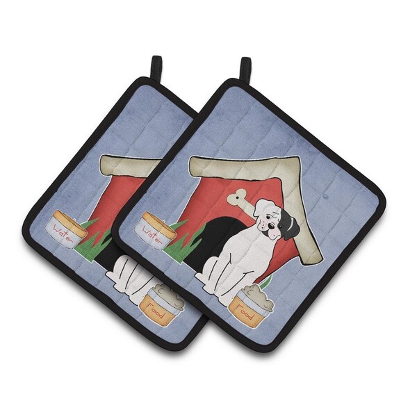 Carolines Treasures Dog House Collection White Boxer Cooper Pair of Pot Holders - BB2868PTHD