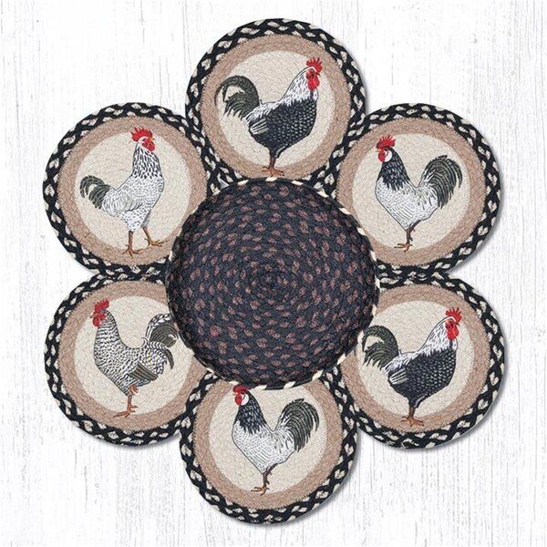 Razoredge 10 in. Roosters Jute Trivets in a Basket - RA2548653