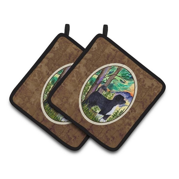 Carolines Treasures Portuguese Water Dog Pair of Pot Holders, 7.5 x 3 x 7.5 in. - SS8429PTHD