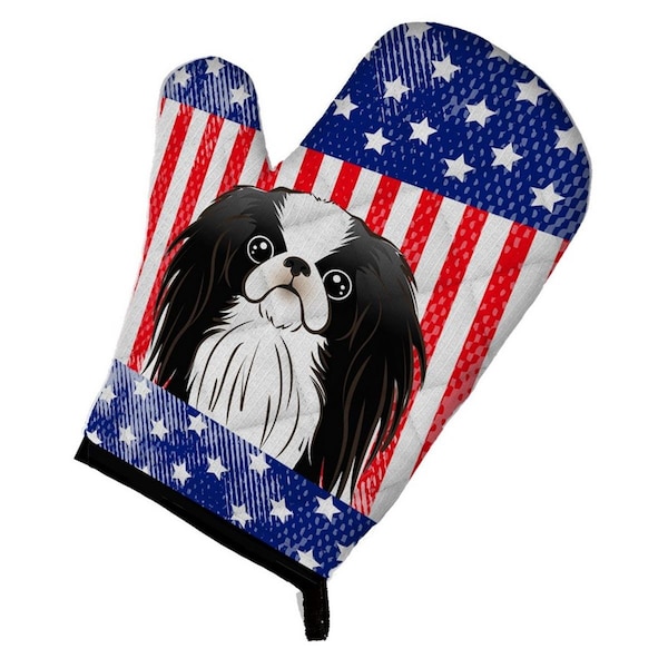 Carolines Treasures American Flag and Japanese Chin Oven Mitt - BB2160OVMT
