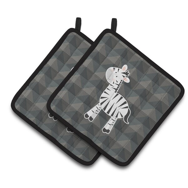 Carolines Treasures Zebra Pair of Pot Holders - BB7026PTHD