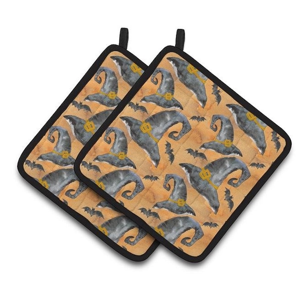 Carolines Treasures Carolines Treasures BB7523PTHD Watecolor Halloween Witches Hat Pair of Pot Holders - BB7523PTHD