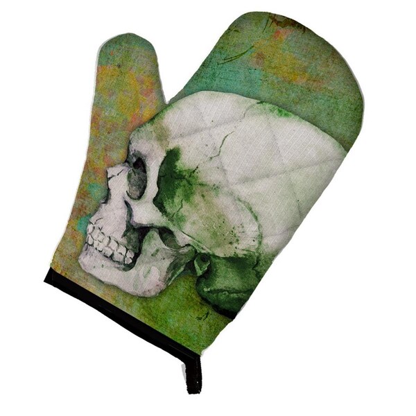 Carolines Treasures Carolines Treasures BB5122OVMT Day of the Dead Green Skull Oven Mitt - BB5122OVMT