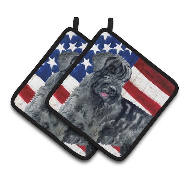 Carolines Treasures Carolines Treasures BB9660PTHD Giant Schnauzer Patriotic Pair of Pot Holders - BB9660PTHD