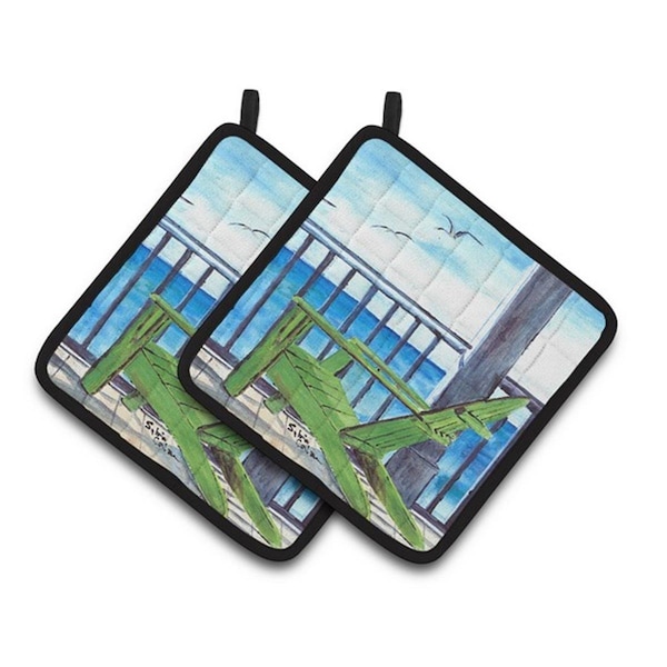 Carolines Treasures Adirondack Chairs Pair of Pot Holders, 7.5 x 3 x 7.5 in. - 8085-2PTHD
