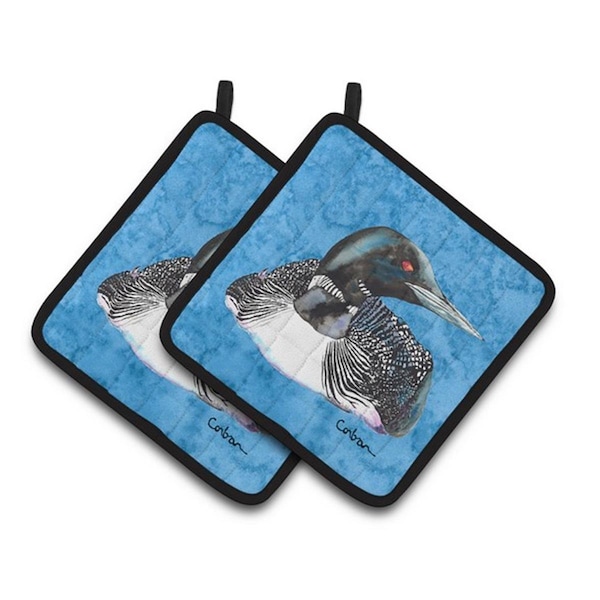 Carolines Treasures Loon Pair of Pot Holders, 7.5 x 3 x 7.5 in. - 8717PTHD