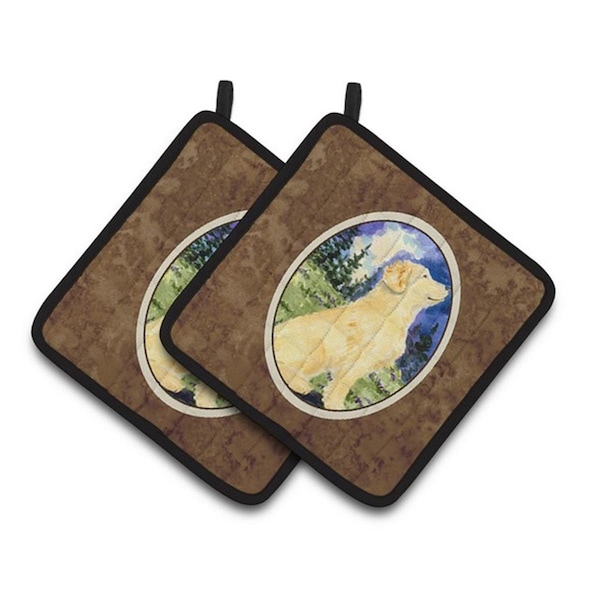 Carolines Treasures Golden Retriever Pair of Pot Holders, 7.5 x 3 x 7.5 in. - SS8977PTHD
