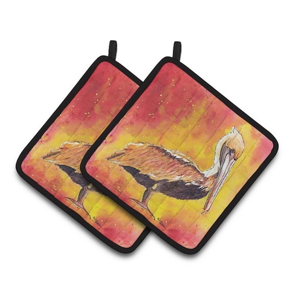 Carolines Treasures Pelican Pair of Pot Holders, 7.5 x 3 x 7.5 in. - 8344PTHD