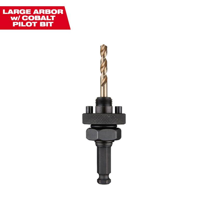 Adaptador de sierra de perforación de agujero grande de cambio rápido de 7/16 pulg. de Milwaukee con broca piloto de cobalto - 49-56-7115