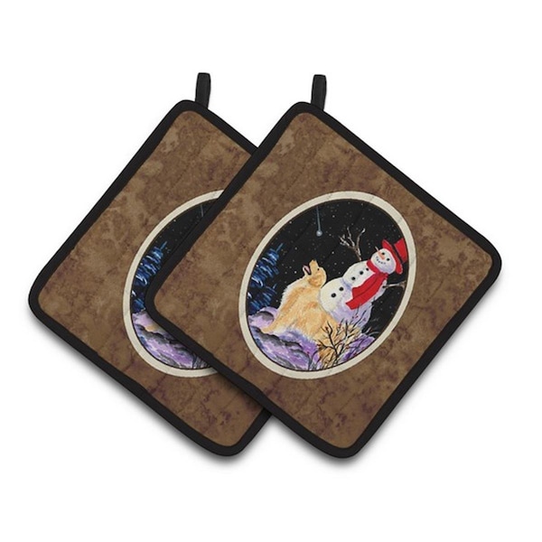 Carolines Treasures Golden Retriever Pair of Pot Holders, 7.5 x 3 x 7.5 in. - SS8579PTHD