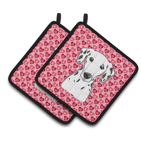 Carolines Treasures Dalmatian Hearts Pair of Pot Holders - BB5280PTHD