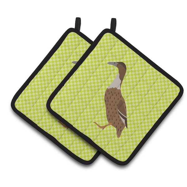 Carolines Treasures Dutch Hook Bill Duck Green Pair of Pot Holders - BB7687PTHD