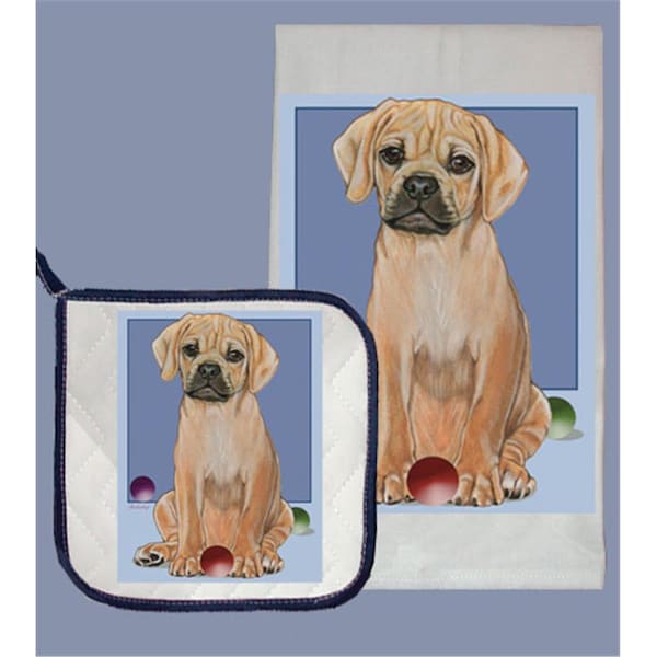 Bakebetter Dish Towel and Pot Holder Set - Puggle - BA2633786