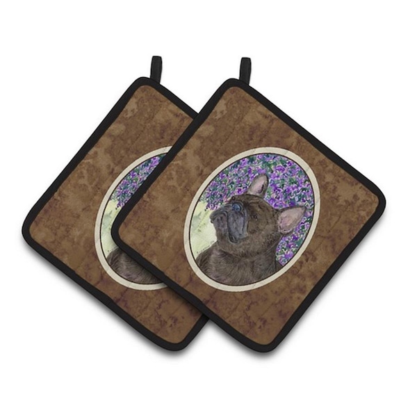 Carolines Treasures French Bulldog Pair of Pot Holders, 7.5 x 3 x 7.5 in. - SS8676PTHD