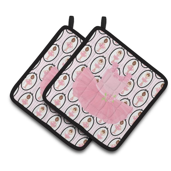 Carolines Treasures Ballerina Pink Tutu Pair of Pot Holders - BB5153PTHD