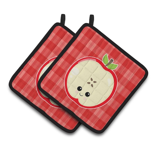Carolines Treasures Apple Face Pair of Pot Holders - BB6983PTHD