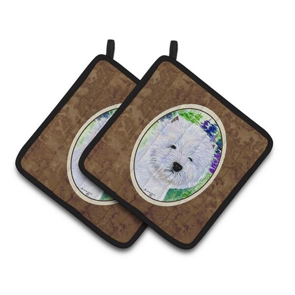 Carolines Treasures Westie Pair of Pot Holders, 7.5 x 3 x 7.5 in. - SS8002PTHD