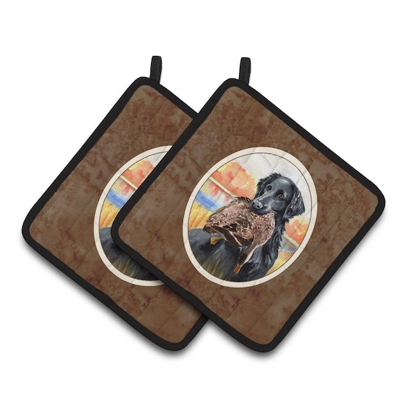 Carolines Treasures Flat Coated Retriever Pair of Pot Holders - 7032PTHD