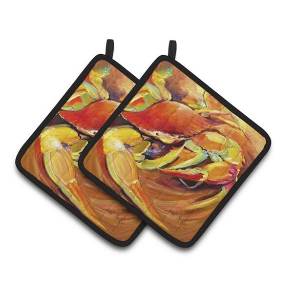Carolines Treasures Crab Spice Pair of Pot Holders, 7.5 x 3 x 7.5 in. - JMK1250PTHD