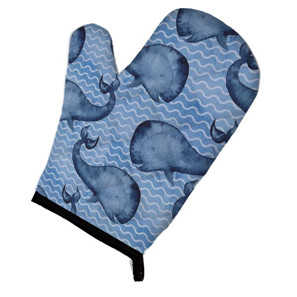 Carolines Treasures Beach Watercolor Whales Oven Mitt - BB7535OVMT