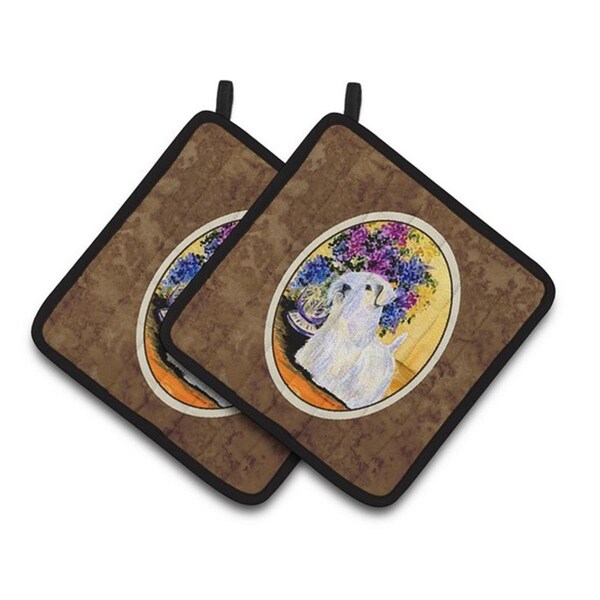 Carolines Treasures Sealyham Terrier Pair of Pot Holders, 7.5 x 3 x 7.5 in. - SS8307PTHD