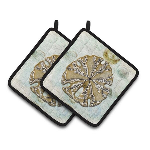 Carolines Treasures Sand Dollar Pair of Pot Holders, 7.5 x 3 x 7.5 in. - SB3026PTHD