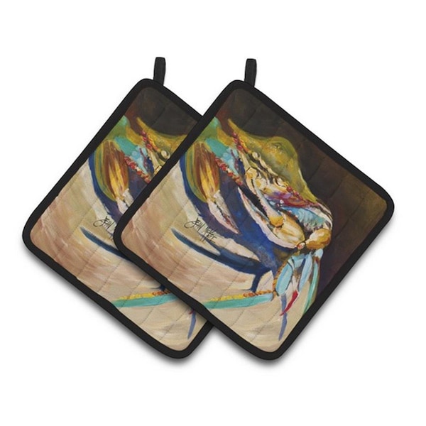 Carolines Treasures Crab to Claw UP Crab Pair of Pot Holders, 7.5 x 3 x 7.5 in. - JMK1258PTHD