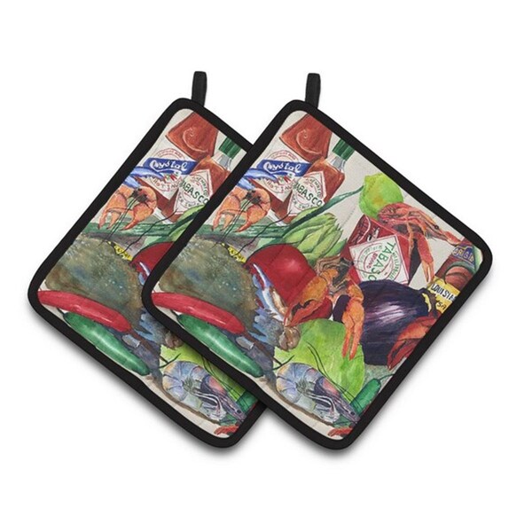 Carolines Treasures Louisiana Spices Pair of Pot Holders, 7.5 x 3 x 7.5 in. - 8540-1PTHD
