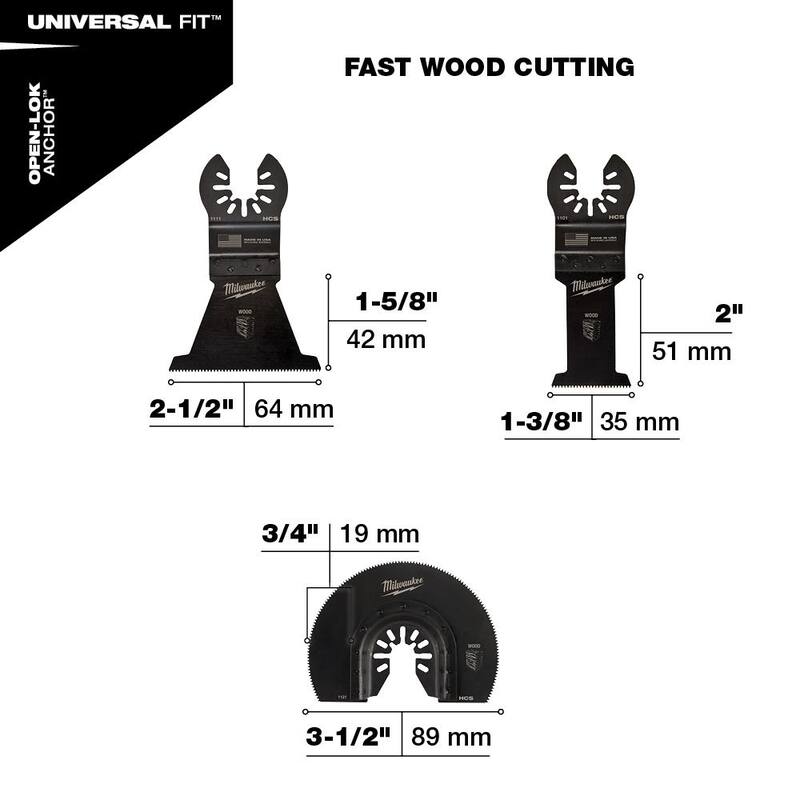 Set de sierras perforadoras de uso general Hole Dozer de Milwaukee con set de brocas de titanio, set de brocas de paleta y hojas de madera oscilantes (47 piezas) - 49-22-4025-48-89-4631-49-22-017549109004